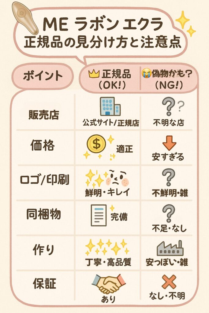 MEラボンエクラ正規品見分け方